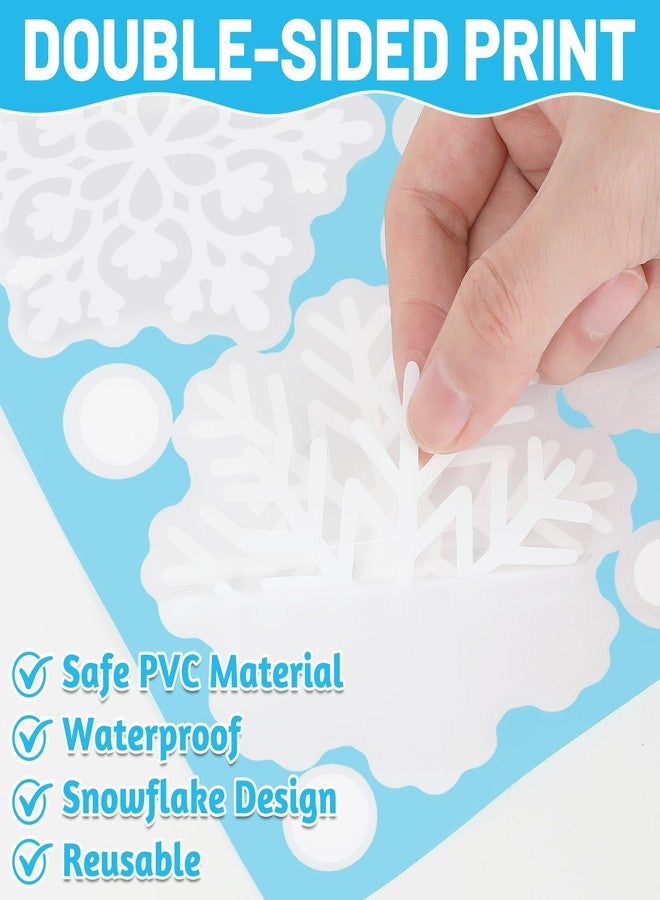 Traplace 116PCS Christmas Decorations, 9 Sheets Christmas Window Clings, Snowflake Window Clings Decals, Double Sided Xmas Snowflake Decal Stickers for Winter Holiday Home Indoor Decorations Decor Supplies - Image 2